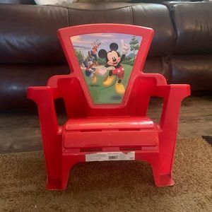 Mickey Mouse lounge chair with stuffed plush doll